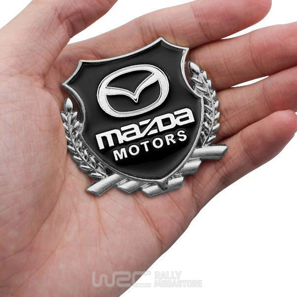 EMBLEME BOUCLIER LOGO MAZDA SILVER